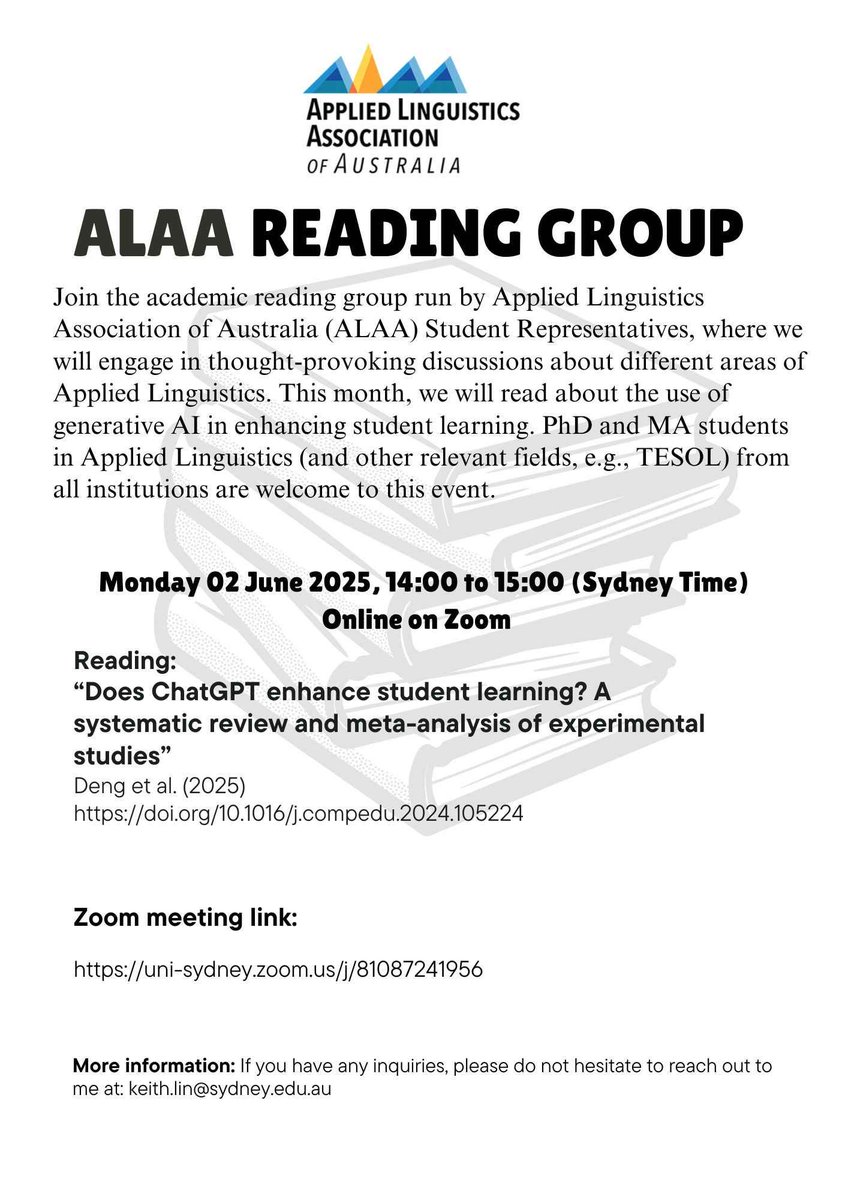 The 2nd reading group is scheduled on 2 June. Look forward to sharing with you by then!