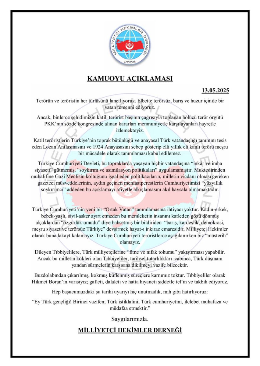 👏🏼 <a href="/MilHekDer/">Milliyetçi Hekimler Derneği</a> 🇹🇷