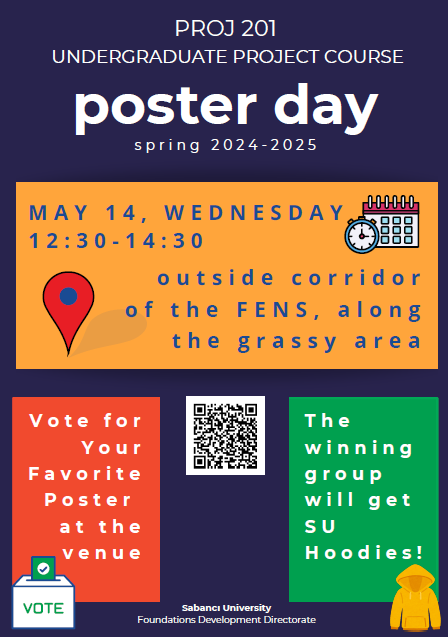 Who is ready for the Poster Day? 🌟 Visit the venue today and vote for your favorite poster! 

#sucore #sufdd #sabanciuniversity