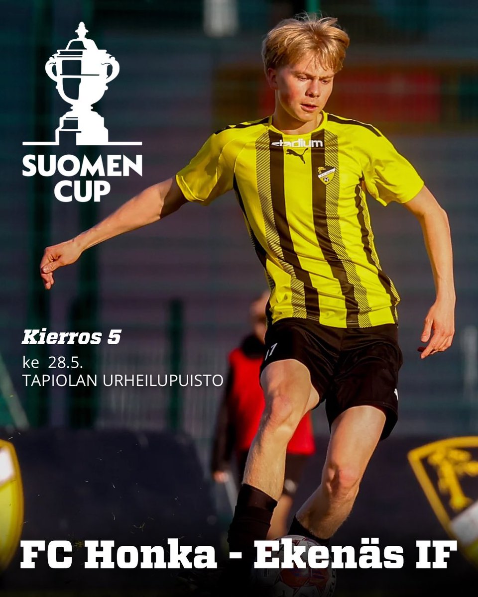 FC Honka Miehet (@fchonkamiehet) on Twitter photo Suomen Cupin arvonnassa viidennen kierroksen vastustajaksi Hongalle tuli Ekenäs IF 🤩.
Ottelu pelataan Tapiolassa ke 28.5. Lisätietoa tulossa pian!
Välkommen till Esbo <a href="/EIFfotboll/">EIF Fotboll</a> !
#MeOllaanHonka <a href="/SuomenCup/">Jalkapallon Suomen Cup</a>
📸 Juhani Järvenpää Suomen Cupin arvonnassa viidennen kierroksen vastustajaksi Hongalle tuli Ekenäs IF 🤩.
Ottelu pelataan Tapiolassa ke 28.5. Lisätietoa tulossa pian!
Välkommen till Esbo <a href="/EIFfotboll/">EIF Fotboll</a> !
#MeOllaanHonka <a href="/SuomenCup/">Jalkapallon Suomen Cup</a>
📸 Juhani Järvenpää