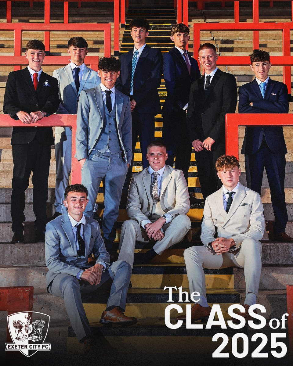 The class of 2️⃣0️⃣2️⃣5️⃣

We are thrilled to announce that 1️⃣1️⃣ players that have signed scholarships with the <a href="/ECFC_Academy/">Exeter City Academy</a> under-18s for the new season 🤝

🔗 Meet the players ➡️ exetercityfc.co.uk/Scholars25

#ECFC #SemperFidelis