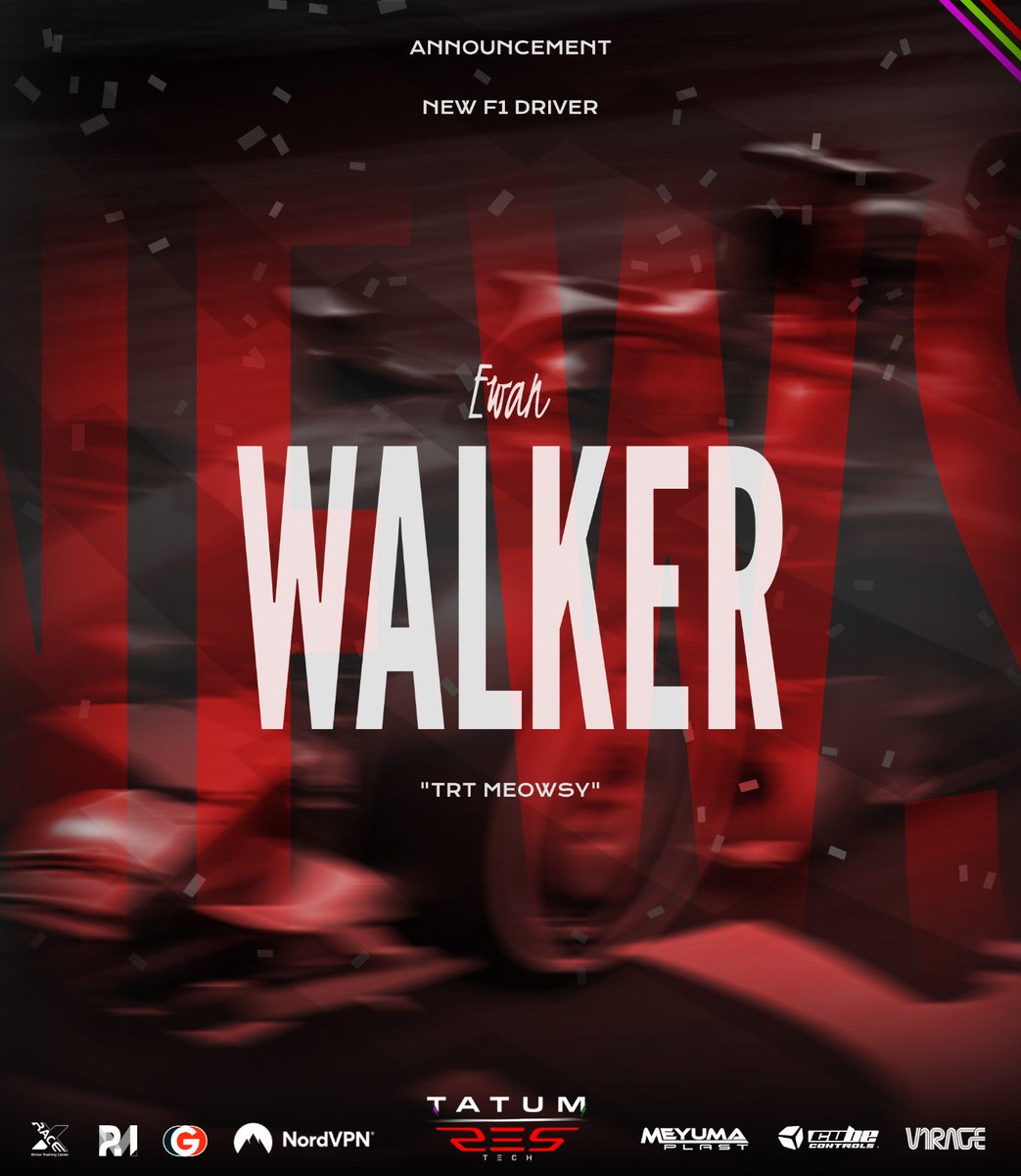 From the land of venomous spiders and wild outbacks, we're buzzing to welcome Ewan Walker (@TRT_Meowsy) to the team! 🇦🇺

A standout Aussie talent, Ewan’s been league racing since F1 23, formerly with XPG, and is now setting his sights on the European stage. Known for his