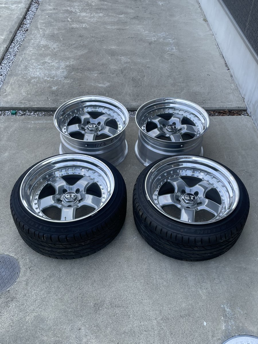 isoyarman316's tweet photo. ホイール売ります！
パナスポーツG7 c5c2 
17インチ　リバレル
9.5j約 +23
10j 約 +9
詳細は4枚目画像を参照して下さい！
送別50万、直接引き渡しなら48万
多少の値段交渉は受け付けます！
必ず詳細を確認した上でご連絡お待ちしております🙌
リプ欄に写真追加して載せます！
#拡散希望 https://t.co/SPpfuuEsVd