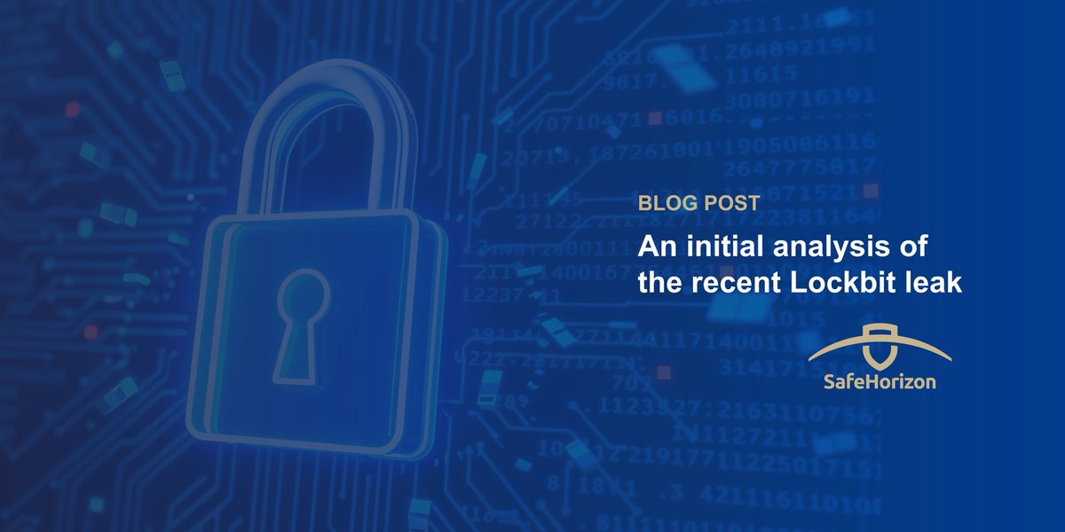 Our latest blog offers an initial analysis of the recent LockBit leak, revealing insights into its operations, affiliate tactics, and double extortion methods. More parts coming soon!

Read the full story 🔗: project-safehorizon.eu/an-initial-ana…

#CyberSecurity #LockBit #Ransomware #RaaS