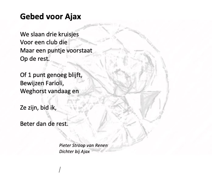 Gebed voor Ajax. We slaan drie kruisjes. #groaja #ajax #afcajax
