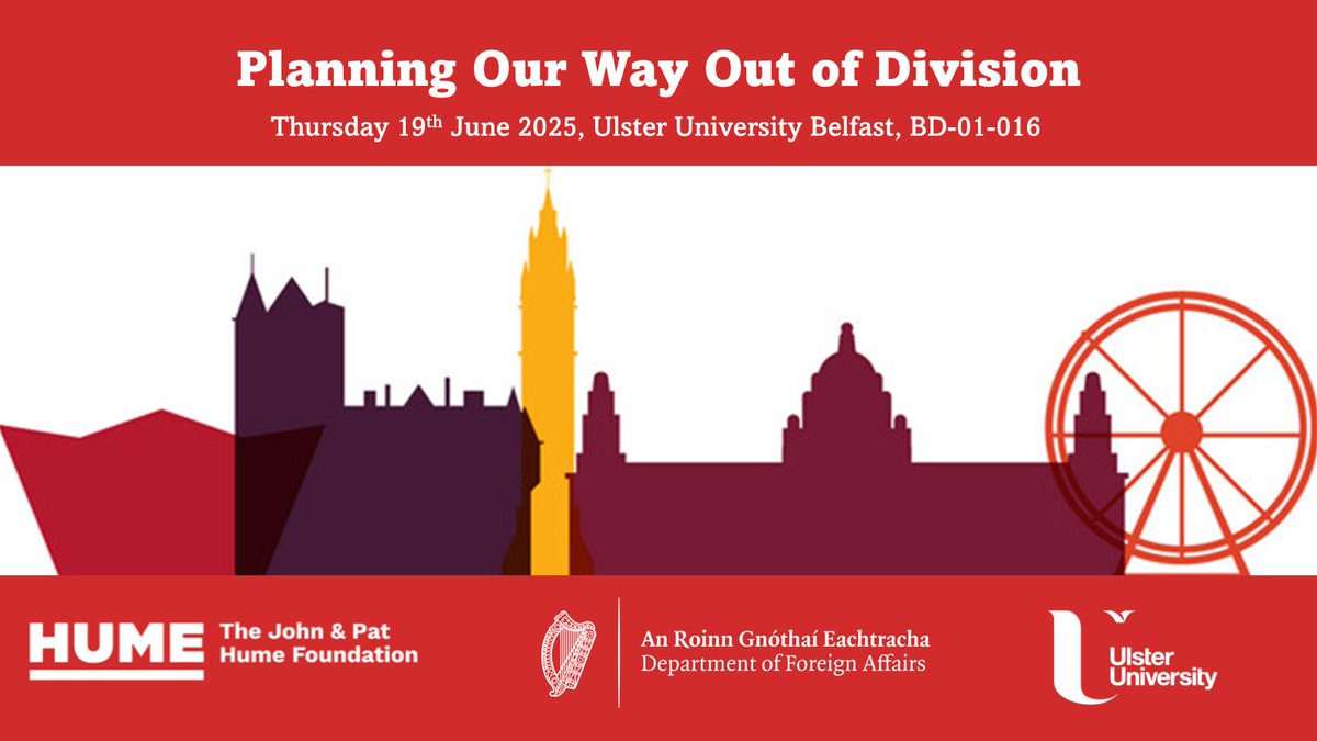 Planning Our Way Out of Division - Using Planning to Build Shared and Reconciled Communities

To reserve a place go to: buytickets.at/humefoundation…