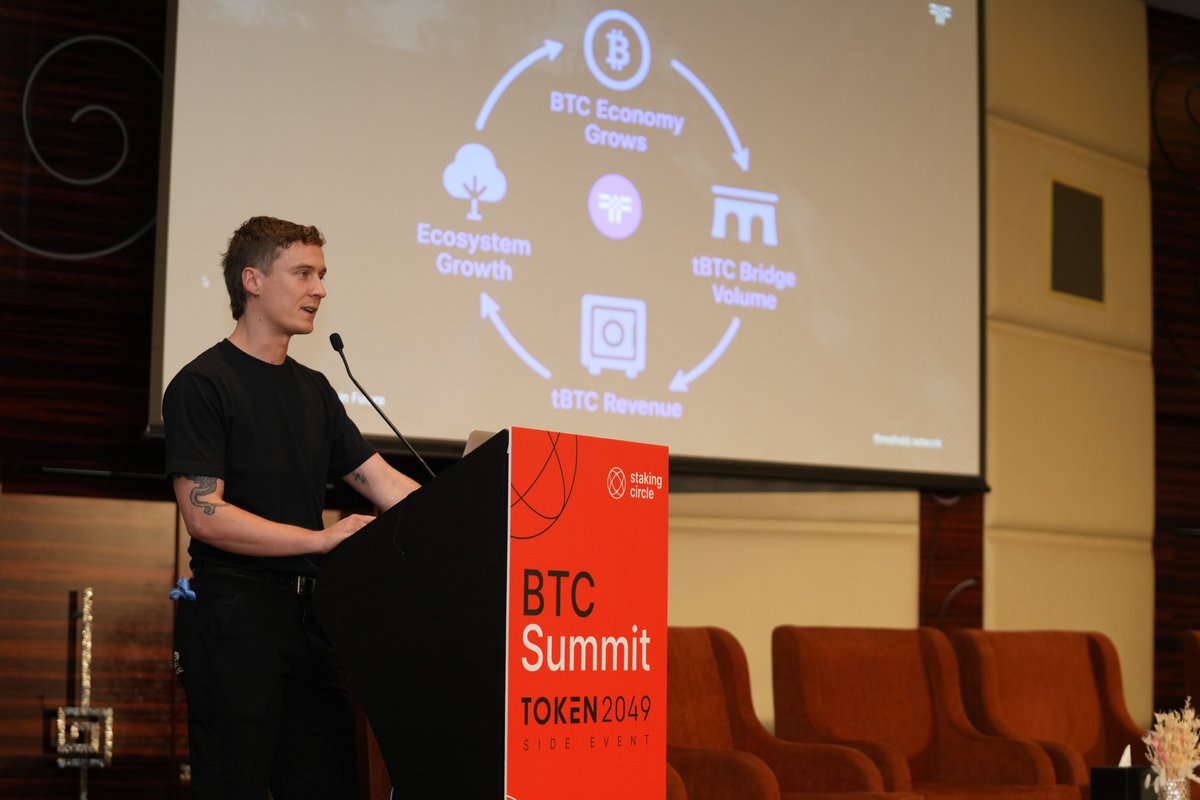 Threshold Network ✜ (@thetnetwork) on Twitter photo BTC Summit by <a href="/stakingcircle/">Staking Circle</a> during TOKEN2049 Dubai 📍
A few days ago, <a href="/saprophetik/">sap</a> (Co-founder of tLabs & core contributor at <a href="/TheTNetwork/">Threshold Network ✜</a>) joined top Bitcoin builders to advocate a clear vision:
Bitcoin is evolving—no longer just a store of value, but programmable capital BTC Summit by <a href="/stakingcircle/">Staking Circle</a> during TOKEN2049 Dubai 📍
A few days ago, <a href="/saprophetik/">sap</a> (Co-founder of tLabs & core contributor at <a href="/TheTNetwork/">Threshold Network ✜</a>) joined top Bitcoin builders to advocate a clear vision:
Bitcoin is evolving—no longer just a store of value, but programmable capital