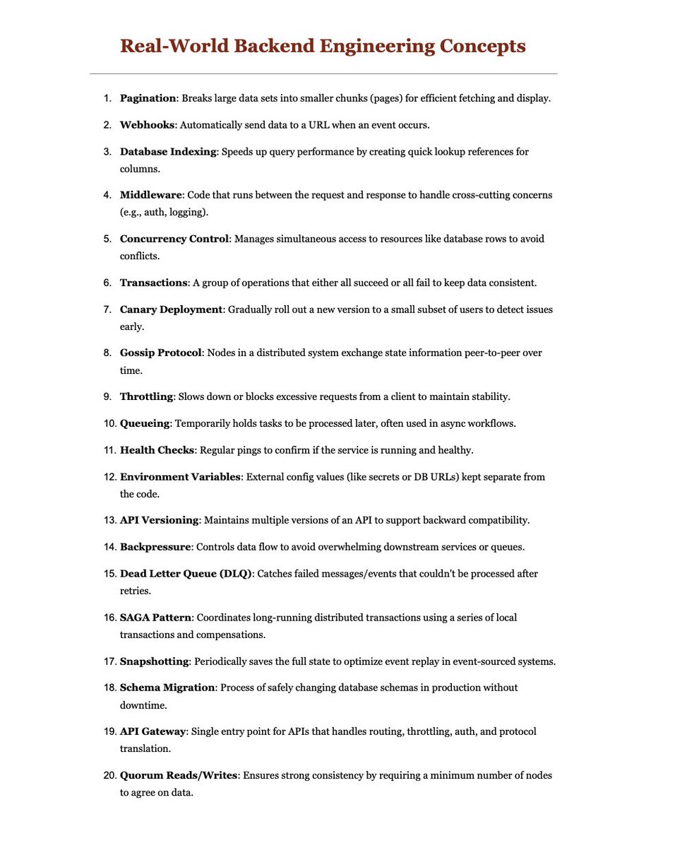 Real-World Backend Engineering Concepts