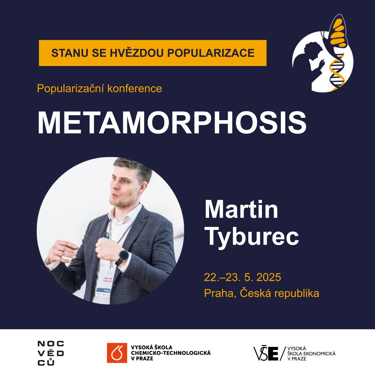 MartinTyburec's tweet image. 😇 Budeme posílat řetězáky seniorům, infiltrovat skupiny na Facebooku, tančit vědu na TToku? Zkrátka: Jak šířit vědu mimo bublinu?
Zastavte se na konferenci #metamorphosis (@nocvedcuCZ). V debatě zkřížíme 23.5. argumentační meče s @Olinium42, @malyvedec a snad i s někým z vás!