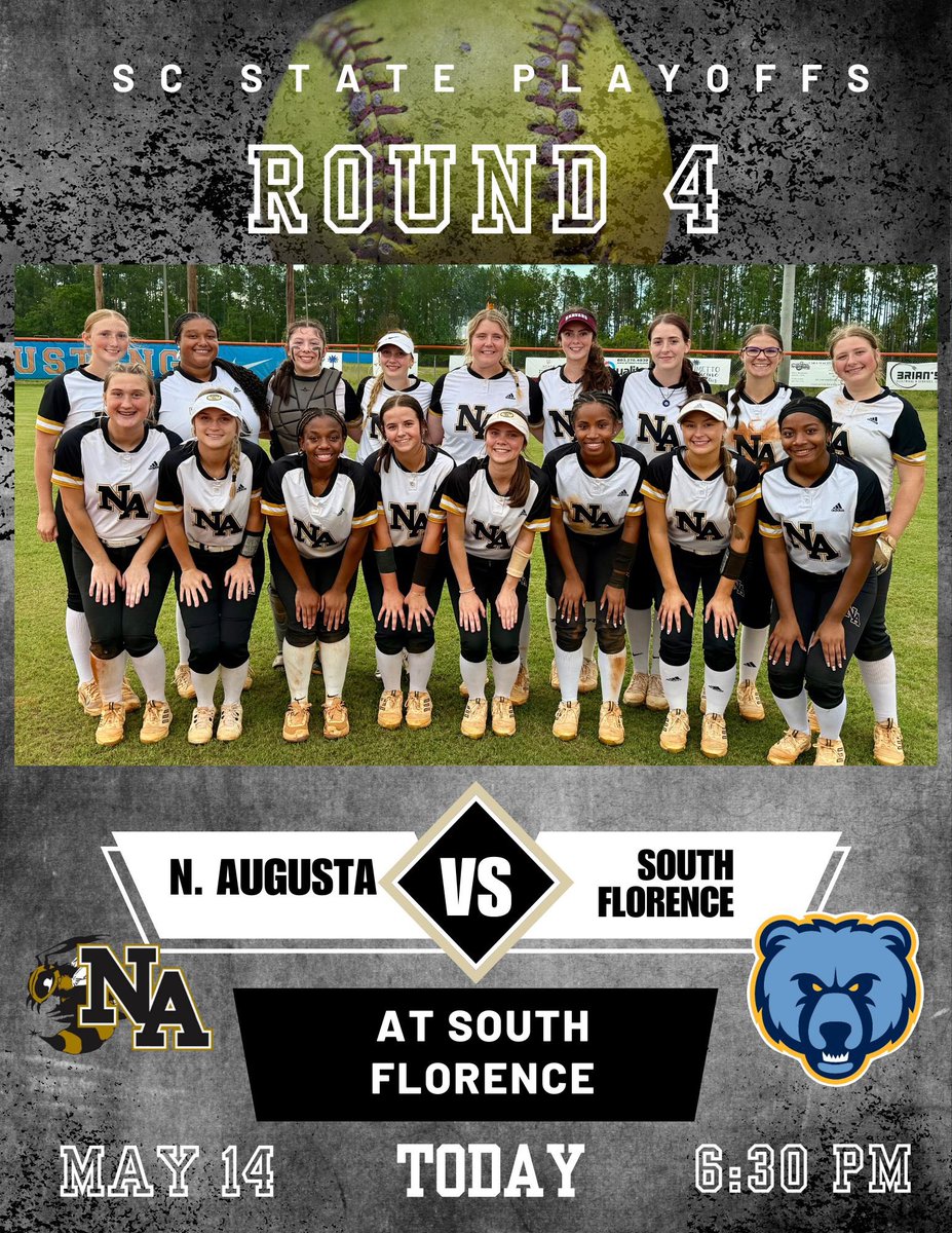 North Augusta Softball (@na_softball_) on Twitter photo With a 7-3 win over Midland Valley last night, the Jackets advance to Round 4 of the State Playoffs and will play South Florence today at 6:30 at South Florence! Let’s Go Jackets! 🐝<a href="/GabrielCStovall/">Gabriel Stovall</a> <a href="/ItsKyleDawson/">Kyle Dawson</a> <a href="/junebugnewyork/">Thomas Grant Jr.</a> <a href="/LouatTheState/">Lou Bezjak</a> <a href="/iguerin/">Ian Guerin</a> <a href="/NickWRDW/">Nick Proto</a> <a href="/WJBFSports/">WJBF Sports</a> With a 7-3 win over Midland Valley last night, the Jackets advance to Round 4 of the State Playoffs and will play South Florence today at 6:30 at South Florence! Let’s Go Jackets! 🐝<a href="/GabrielCStovall/">Gabriel Stovall</a> <a href="/ItsKyleDawson/">Kyle Dawson</a> <a href="/junebugnewyork/">Thomas Grant Jr.</a> <a href="/LouatTheState/">Lou Bezjak</a> <a href="/iguerin/">Ian Guerin</a> <a href="/NickWRDW/">Nick Proto</a> <a href="/WJBFSports/">WJBF Sports</a>