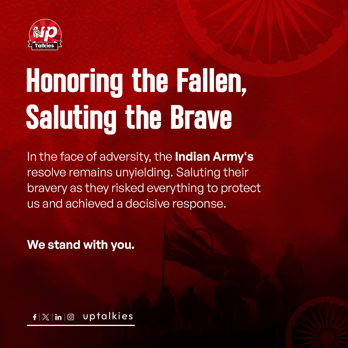 Unwavering protection = our peace. Thank you, Indian Army! 🇮🇳 Your bravery is our strength. 

#IndianArmy #Gratitude #NationFirst