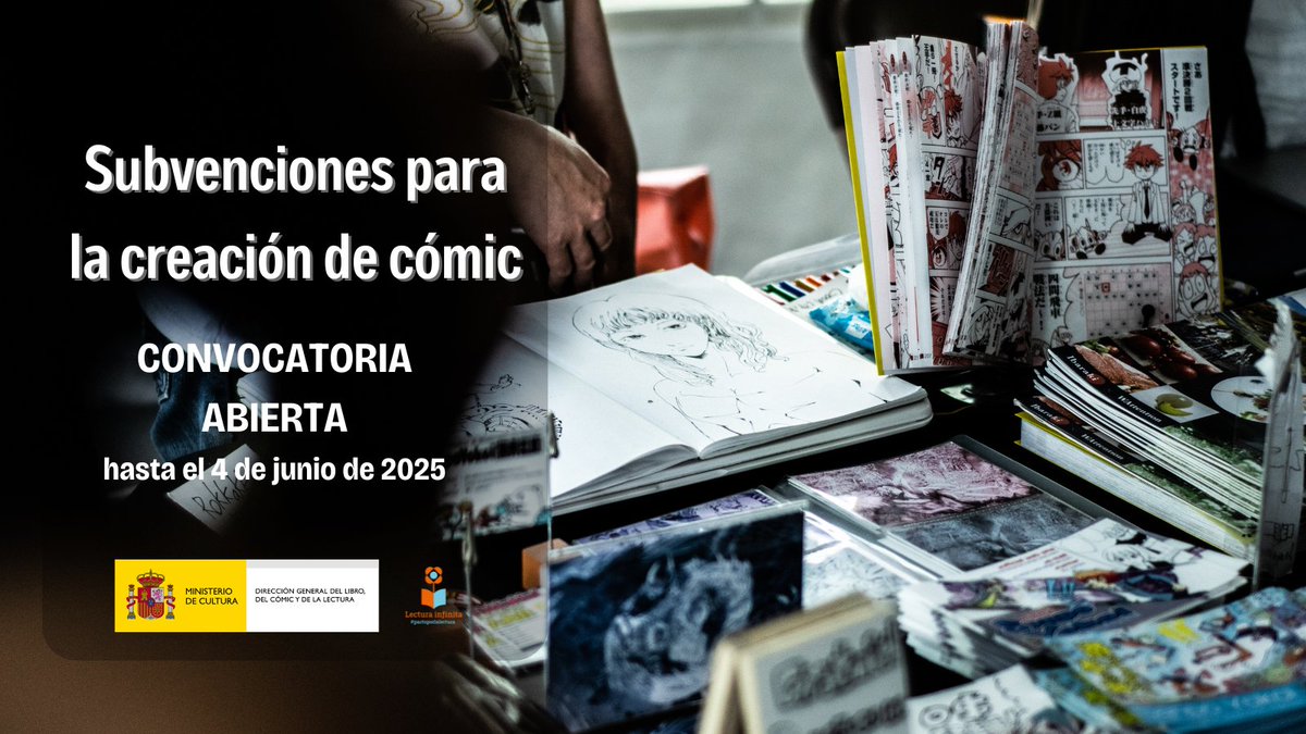 📢¡ATENCIÓN!

💥¡El plazo de presentación de solicitudes de las subvenciones para la Creación de Cómic ya está abierto!

🗓️Hasta el 4 de junio

🔗Acceso a la convocatoria: cultura.gob.es/cultura/libro/…