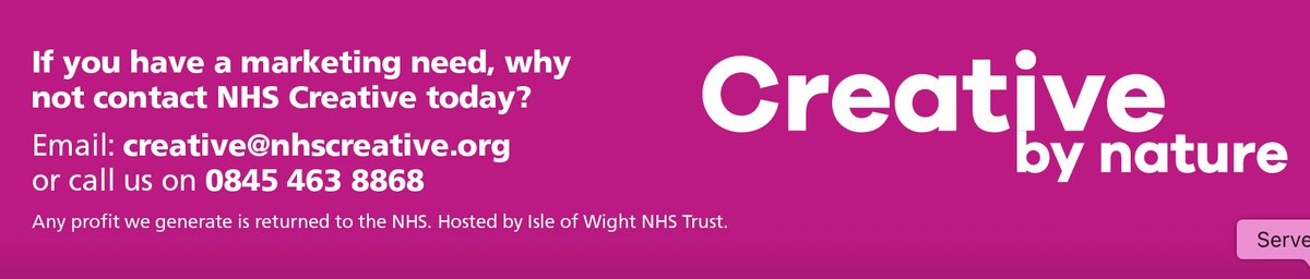 NHS Creative 💙 (Same handle on Bluesky) (@nhscreative) on Twitter photo 🌟NHS Creative has been supporting the NHS and wider public sector since 1998🌟
We help organisations deliver creative, cost-effective marketing solutions. Call 0845 463 8868 or email creative@nhscreative.org nhscreative.org
#design #marketing #digital #campaigns 🌟NHS Creative has been supporting the NHS and wider public sector since 1998🌟
We help organisations deliver creative, cost-effective marketing solutions. Call 0845 463 8868 or email creative@nhscreative.org nhscreative.org
#design #marketing #digital #campaigns