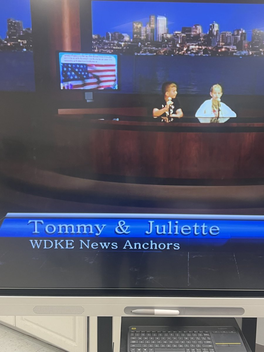 My son Tommy and my student Juliette on the morning news! They are such great news anchors!