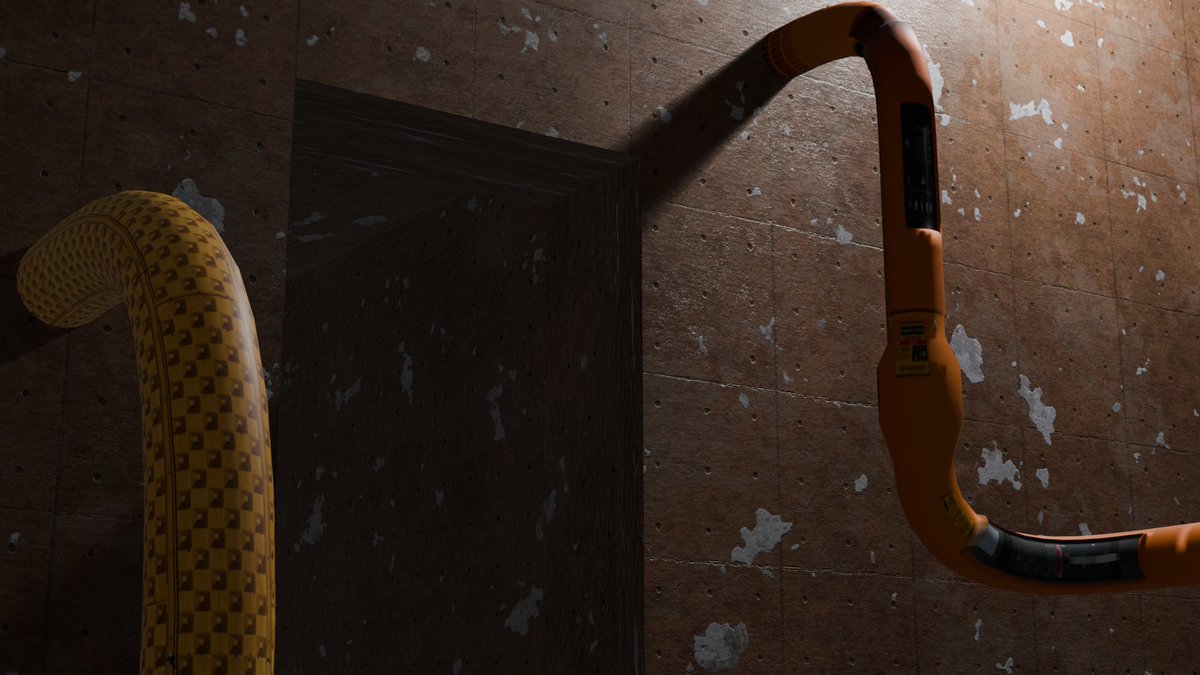 k4chalov's tweet image. day 5 of #100DaysOfBlender
interesting looking pipes done with Curve object
tons of shenanigans with texture