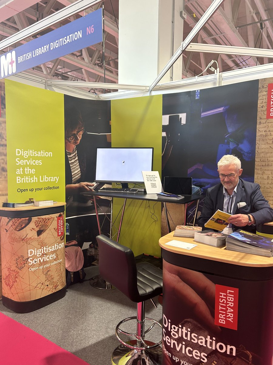 Good morning! 👋 We’re here at the Museums and Heritage Show today and tomorrow at stand N6 at Olympia, London. 

Come and say hello and see how our experts can help you preserve your own archives, or find out how you can order images from the <a href="/britishlibrary/">British Library</a> collection. 📜