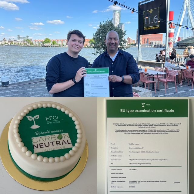 Certified and climate-positive! ✅ Our 100% natural Wo20 soil improver just earned CE certification under EU Reg. 2019/1009. One tonne locks away 530 kg of CO₂ through enhanced weathering 🌱🌍 Now approved across the EU to boost soil health and fight climate change. #CO2removal
