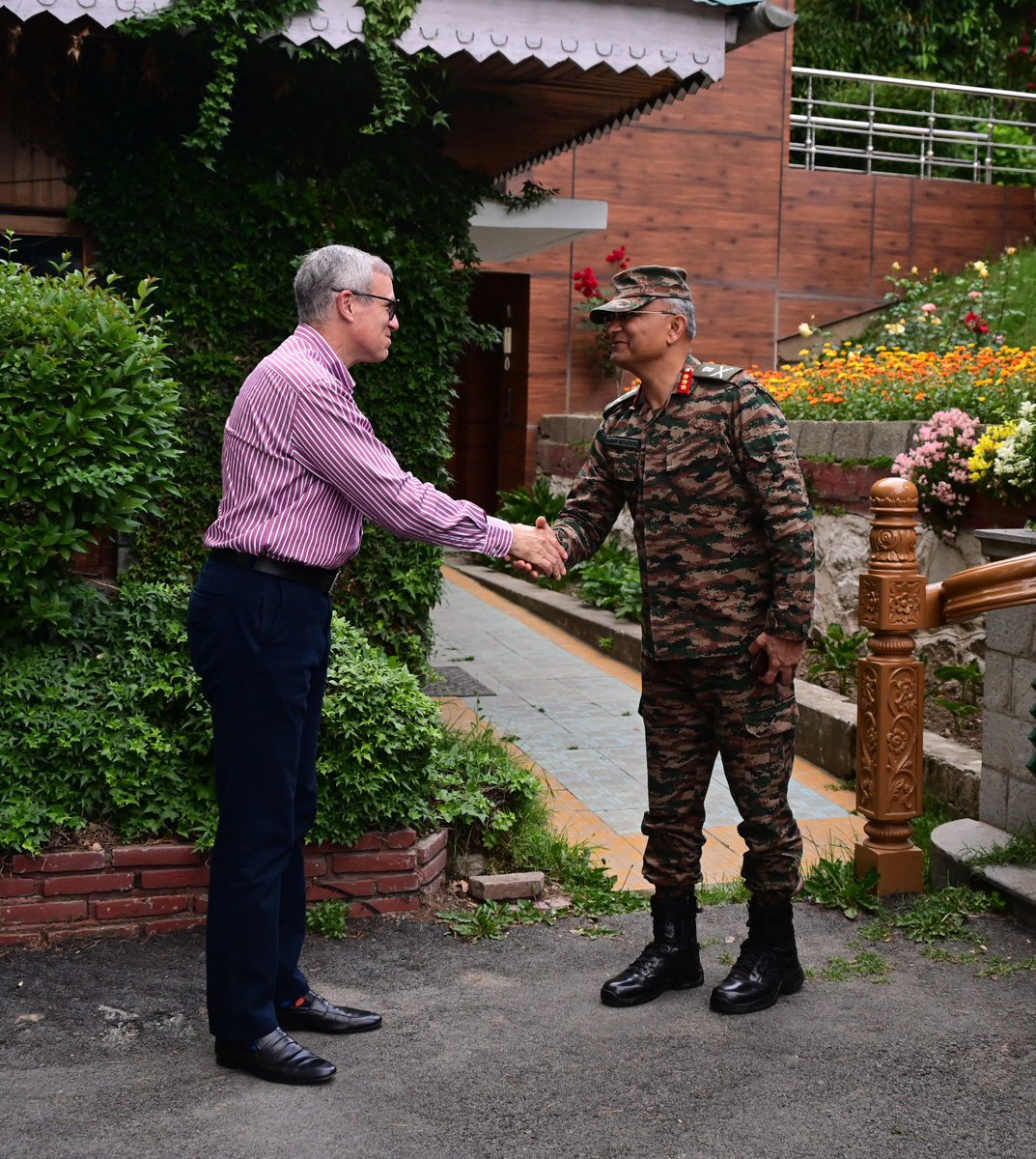 Yesterday, General Officer Commanding-in-Chief Northern Command, Lt. Gen. Pratik Sharma, called on me and briefed about the prevailing security situation and recent developments along the LoC and other border areas. He was accompanied by Lt. Gen. Prashant Srivastava, GOC 15