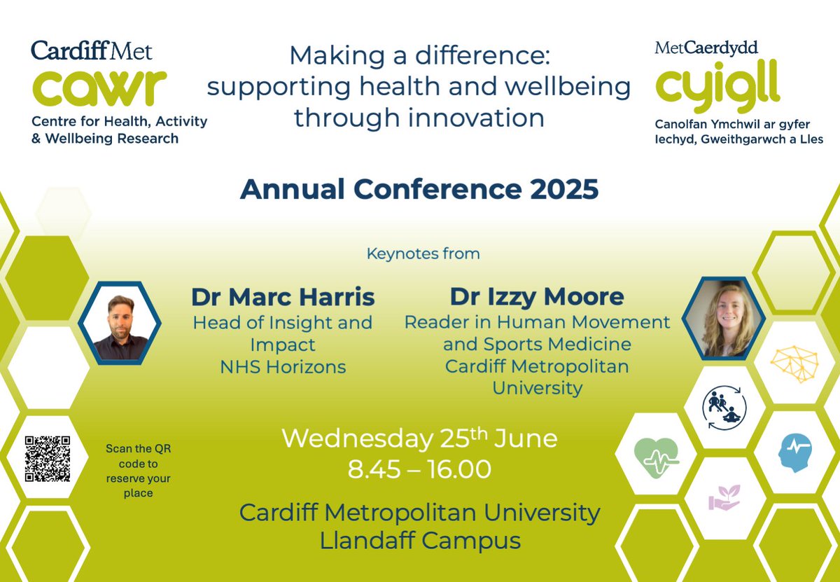 📢FREE registration for the CAWR Annual Conference 2025 is now open! 

📆Wednesday 25th June
⏰8.45 - 16.00. 
📍 Llandaff Campus, <a href="/cardiffmet/">Cardiff Metropolitan University</a> 

To register and for more details: tinyurl.com/mr2rr2w8
