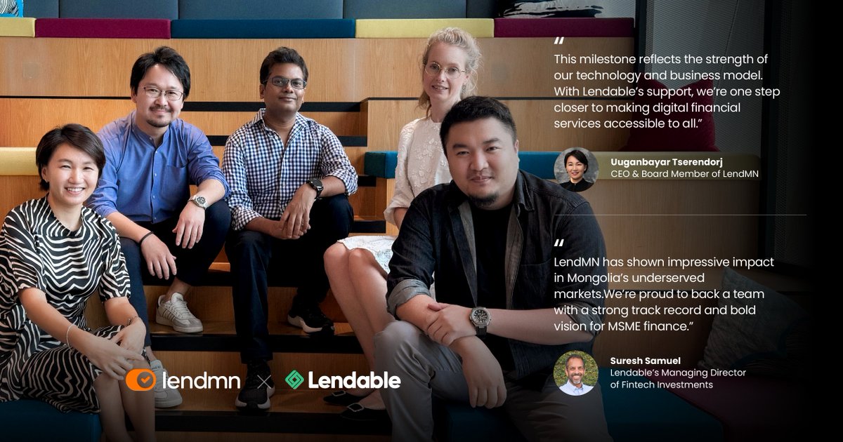 We’re proud to share a major milestone!
Our flagship lending platform, <a href="/LendMN/">LendMN</a> , has secured a $20M USD debt facility from <a href="/lendableinc/">Lendable</a> marking the largest fintech debt deal in the country’s history.

This partnership strengthens our mission to expand access to finance for