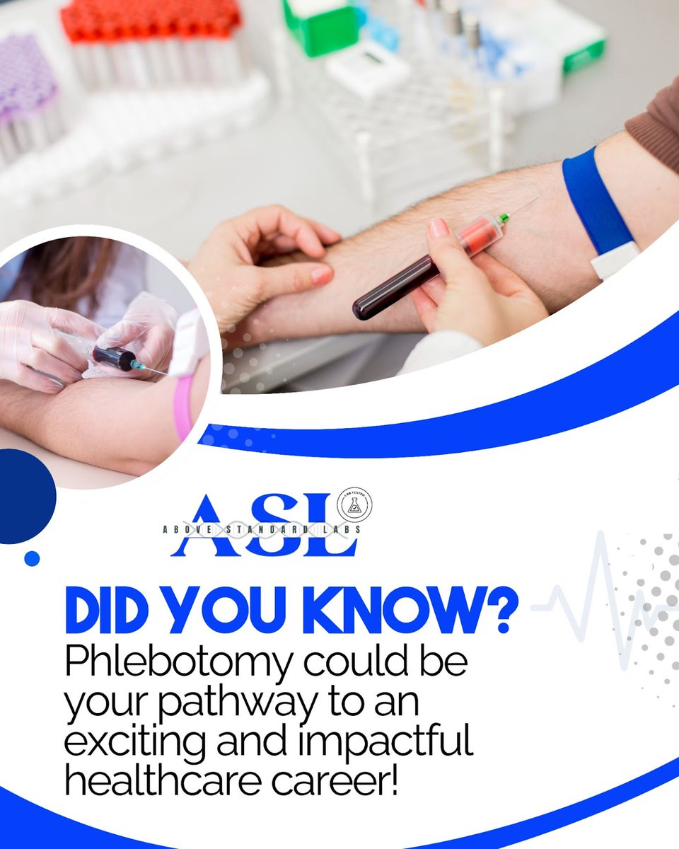 Get ready to make a difference in healthcare with phlebotomy training! 💚 Whether you’re just starting or looking for a career change, this hands-on course will teach you everything.

👉 form.jotform.com/250605871786062
.
#PhlebotomyClass #HealthcareCareers #PhlebotomyTraining