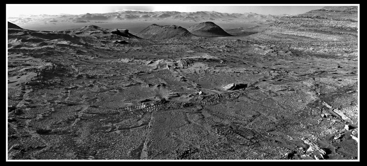 Stuart Atkinson (@mars_stu) on Twitter photo I love how, as <a href="/MarsCuriosity/">Curiosity Rover</a> climbs higher up Mt Sharp, she can see more and more of the floor of Gale Crater far below...
Credits: NASA/JPL-Caltech/S Atkinson I love how, as <a href="/MarsCuriosity/">Curiosity Rover</a> climbs higher up Mt Sharp, she can see more and more of the floor of Gale Crater far below...
Credits: NASA/JPL-Caltech/S Atkinson