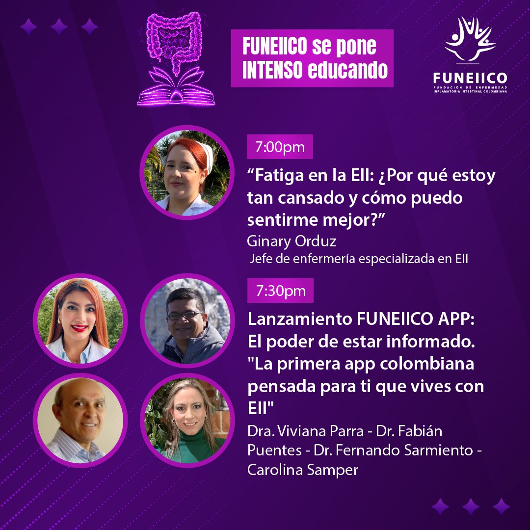 Te invitamos a nuestro Webinar: Día Mundial de la #EII
En este día tan especial, contaremos con diversos profesionales y pacientes, para educar y empoderar a nuestras familias, porque la EII se enfrenta con conocimiento
-Inscripciones: 
us06web.zoom.us/webinar/regist…
💜
#FUNEIICO