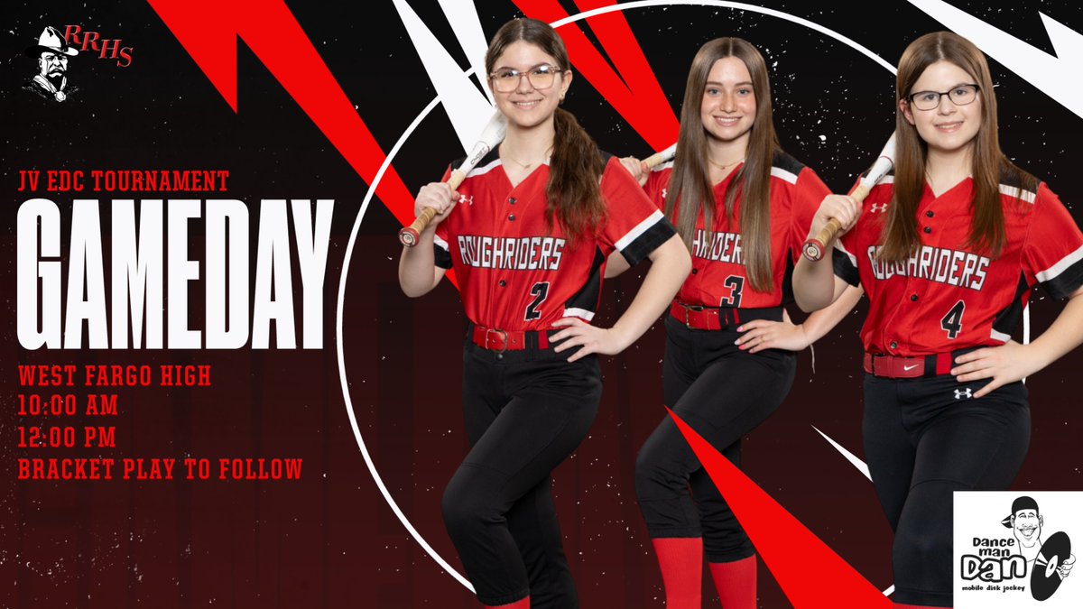 IT'S JV GAMEDAY! 
🥎JV EDC Tourney
📍West Fargo High School
⏰10am, 12pm, then bracket play
Thanks Dan the Dancing Dj for sponsoring our gameday posts this season!🙏