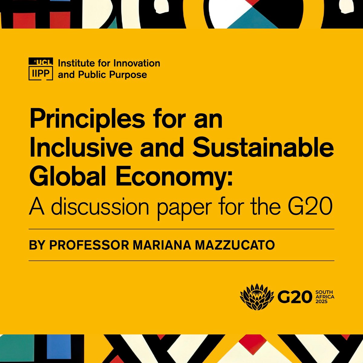 Mariana Mazzucato (@mazzucatom) on Twitter photo Finance must be reimagined as a tool for transformation—not merely a means to fill gaps. Today I presented our discussion paper to South Africa's @G20org Task Force on Inclusive Economic Growth. Our framework offers a unified vision to redirect financial flows toward a more just Finance must be reimagined as a tool for transformation—not merely a means to fill gaps. Today I presented our discussion paper to South Africa's @G20org Task Force on Inclusive Economic Growth. Our framework offers a unified vision to redirect financial flows toward a more just