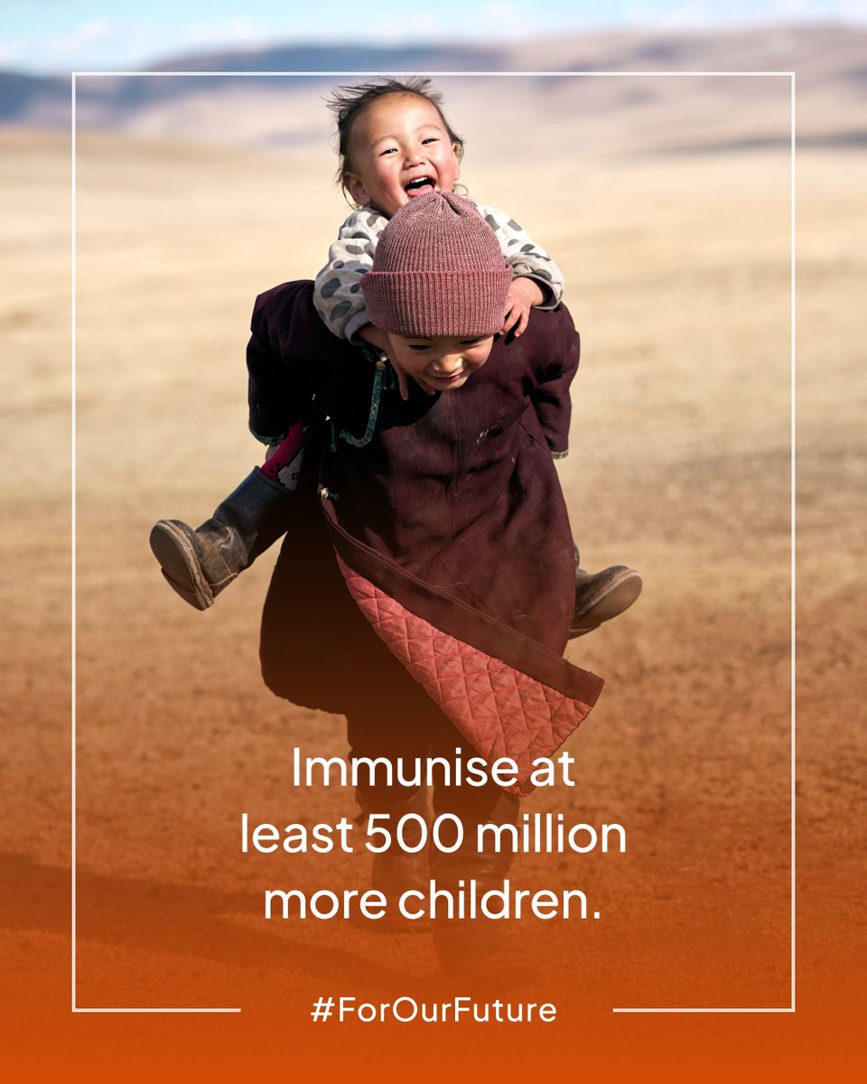 gavi's tweet image. Preventing diseases. Saving lives. Protecting futures. Our mission starts and ends with #immunisation. Learn more about our plans to raise $9 billion to protect 500 million children from preventable diseases in 2026-2030: bit.ly/3VfnRxn #ForOurFuture