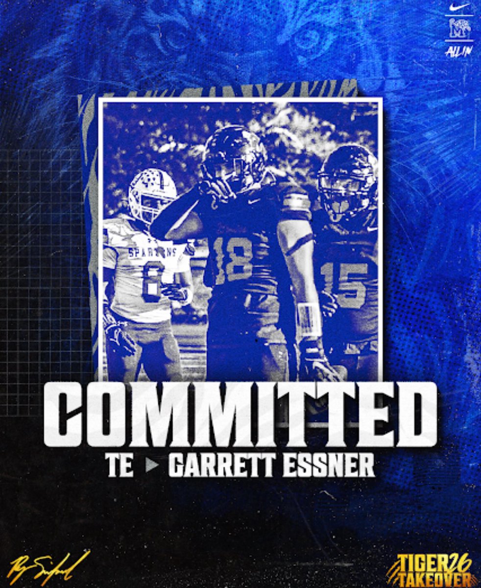 Garrett Essner (@garrettessner) on Twitter photo All in!
<a href="/RSilverfield/">Ryan Silverfield</a> <a href="/CoachBradSalem/">Brad Salem</a> <a href="/CoachRinehartFB/">Andy Rinehart</a> <a href="/MemphisFB/">Memphis Football</a>
Special shoutout to <a href="/DJRSwework/">Darren Junior Recruiting Source LLC.</a>! All in!
<a href="/RSilverfield/">Ryan Silverfield</a> <a href="/CoachBradSalem/">Brad Salem</a> <a href="/CoachRinehartFB/">Andy Rinehart</a> <a href="/MemphisFB/">Memphis Football</a>
Special shoutout to <a href="/DJRSwework/">Darren Junior Recruiting Source LLC.</a>!