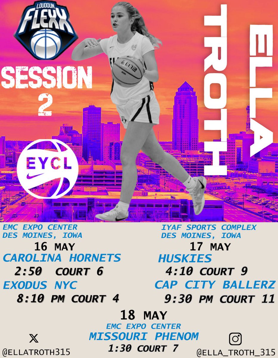 Ella Troth (@ellatroth315) on Twitter photo Excited to be back at it with <a href="/loudounflexxgbb/">Loudoun FLEXX Girls Basketball</a> 2028 this weekend in the Hawkeye State <a href="/NikeGirlsEYBL/">Nike Girls EYBL</a> session 2 Excited to be back at it with <a href="/loudounflexxgbb/">Loudoun FLEXX Girls Basketball</a> 2028 this weekend in the Hawkeye State <a href="/NikeGirlsEYBL/">Nike Girls EYBL</a> session 2