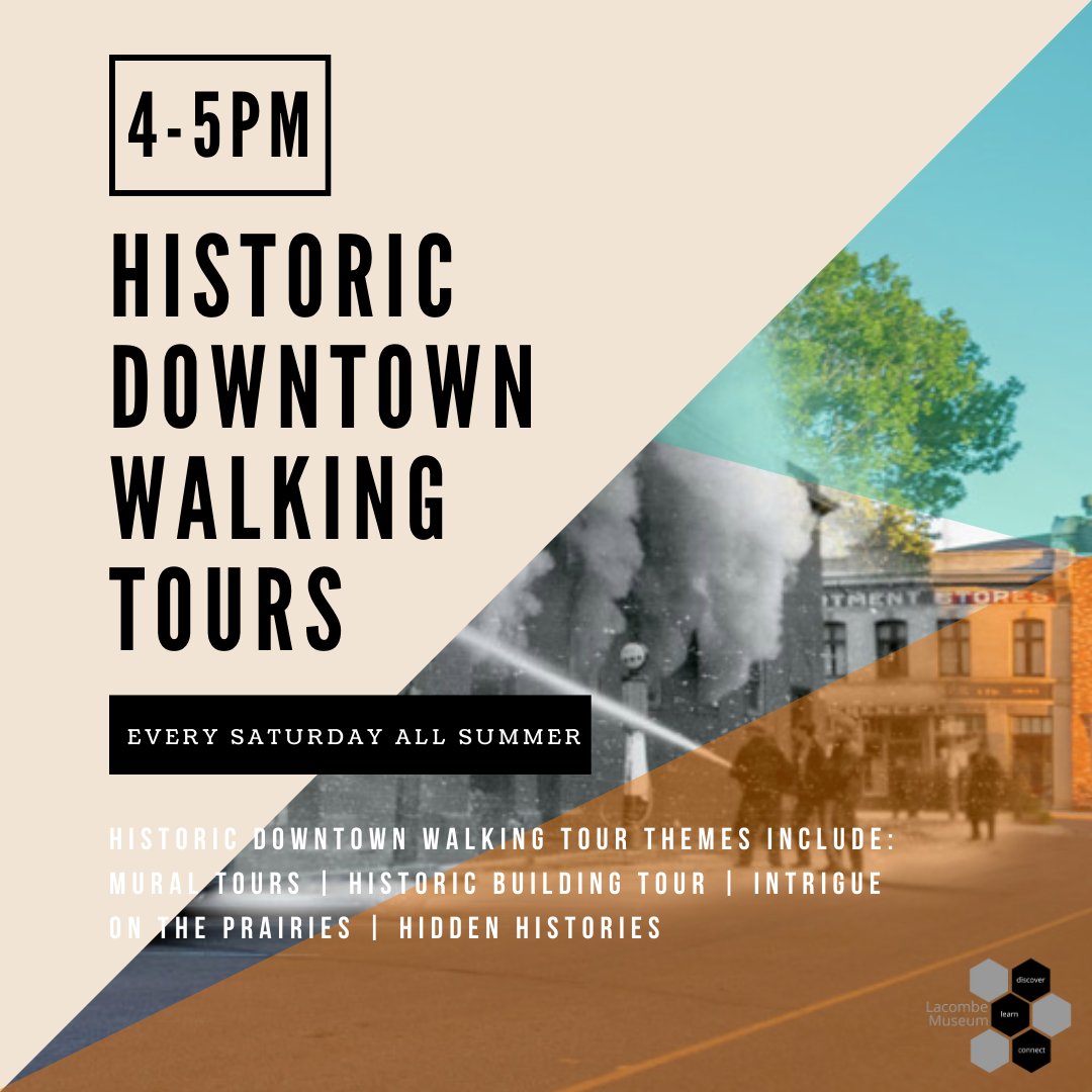 Tours start May 17th! If you are interested in attending a tour meet the tour guide at the Michener House on Saturdays at 4pm. The Lacombe Museum offers 5 different tours, so make sure you join us throughout the summer to experience all of them.