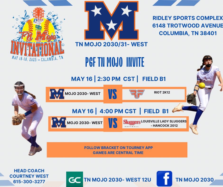 TN Mojo-West 2030 (@mojo_west2030) on Twitter photo Heading to Columbia, TN this weekend for the PGF TN Mojo Invite! 💙🧡 #coMpete <a href="/TnMojoFastpitch/">Tennessee Mojo fastpitch</a> Heading to Columbia, TN this weekend for the PGF TN Mojo Invite! 💙🧡 #coMpete <a href="/TnMojoFastpitch/">Tennessee Mojo fastpitch</a>