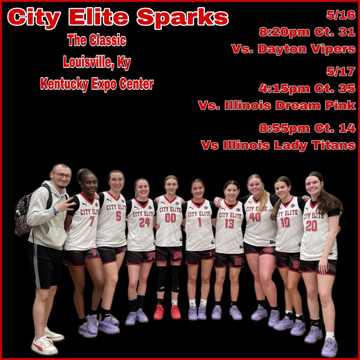 City Elite Basketball (@cityelitebb) on Twitter photo Sparks will be at The Classic
<a href="/OHazzard33/">Olivia Hazzard</a> <a href="/NoveaBrandon3/">Novea Brandon3</a> <a href="/LindsiMcGuffey/">Lindsi McGuffey</a> <a href="/Aggiep10/">Aggie Pezzuto</a> @AvaFenters <a href="/lilyhart21/">lily.hart21</a> Sparks will be at The Classic
<a href="/OHazzard33/">Olivia Hazzard</a> <a href="/NoveaBrandon3/">Novea Brandon3</a> <a href="/LindsiMcGuffey/">Lindsi McGuffey</a> <a href="/Aggiep10/">Aggie Pezzuto</a> @AvaFenters <a href="/lilyhart21/">lily.hart21</a>