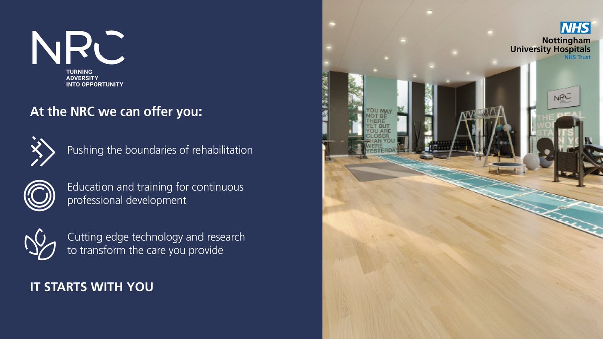 📣 Calling all Physiotherapists! 📣

It is the moment you have been waiting for - our Physio jobs are now LIVE!

Band 6 - Specialist Physiotherapist
Band 7 - Highly Specialised Physiotherapist

Join the Rehab Revolution at the NRC. It starts with you.

nationalrehabilitationcentre.nhs.uk/opportunities/…