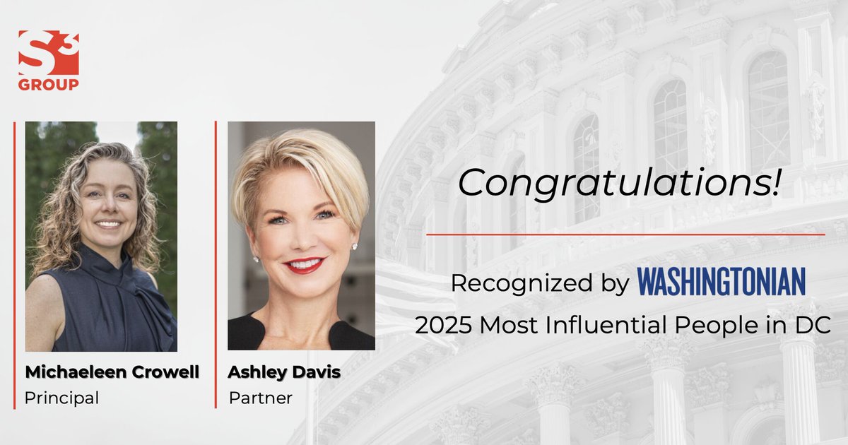 Congrats to Michaeleen Crowell &amp; <a href="/AshleyDavisDC/">Ashley Davis</a> for being named to <a href="/washingtonian/">Washingtonian 🌸</a>'s 2025 list of DC’s 500 Most Influential People!

This recognition reflects their deep expertise, strategic insight, and impact on the issues shaping our city and country.