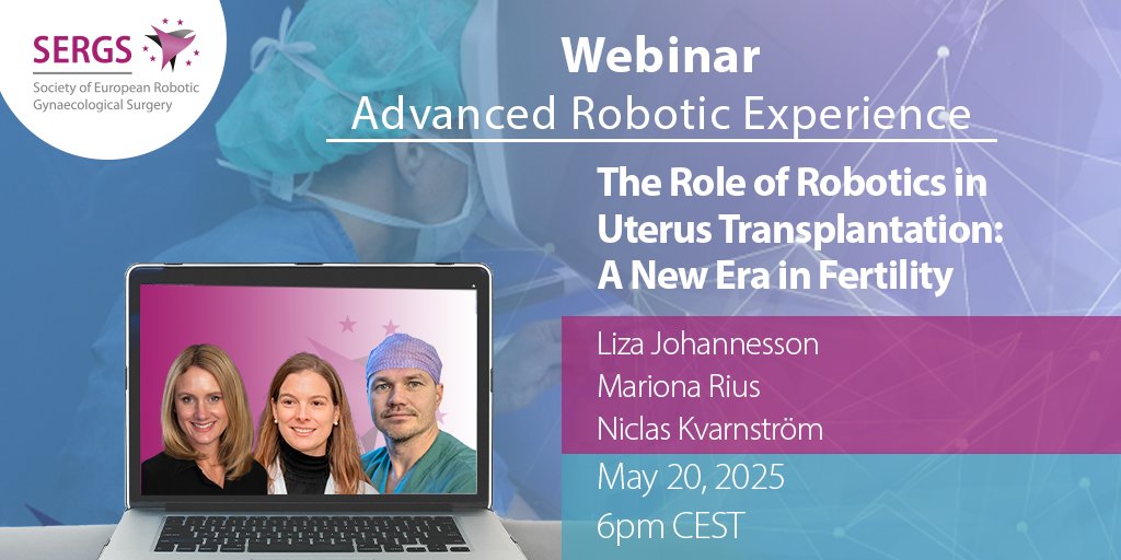 SERGS (@sergs_org) on Twitter photo We’re very much looking forward to discussing uterine transplantation using the robotic technique on May 20! <a href="/VZanagnolo/">vanna zanagnolo</a> & <a href="/sergi_fg/">Sergi Fernandez</a> 🇪🇸 are excited to discuss this new era of fertility with Liza Johannesson 🇸🇪, Marion Ruis 🇪🇸 & Niclas Kvarnstrom 🇸🇪!
Sign up on our website! We’re very much looking forward to discussing uterine transplantation using the robotic technique on May 20! <a href="/VZanagnolo/">vanna zanagnolo</a> & <a href="/sergi_fg/">Sergi Fernandez</a> 🇪🇸 are excited to discuss this new era of fertility with Liza Johannesson 🇸🇪, Marion Ruis 🇪🇸 & Niclas Kvarnstrom 🇸🇪!
Sign up on our website!