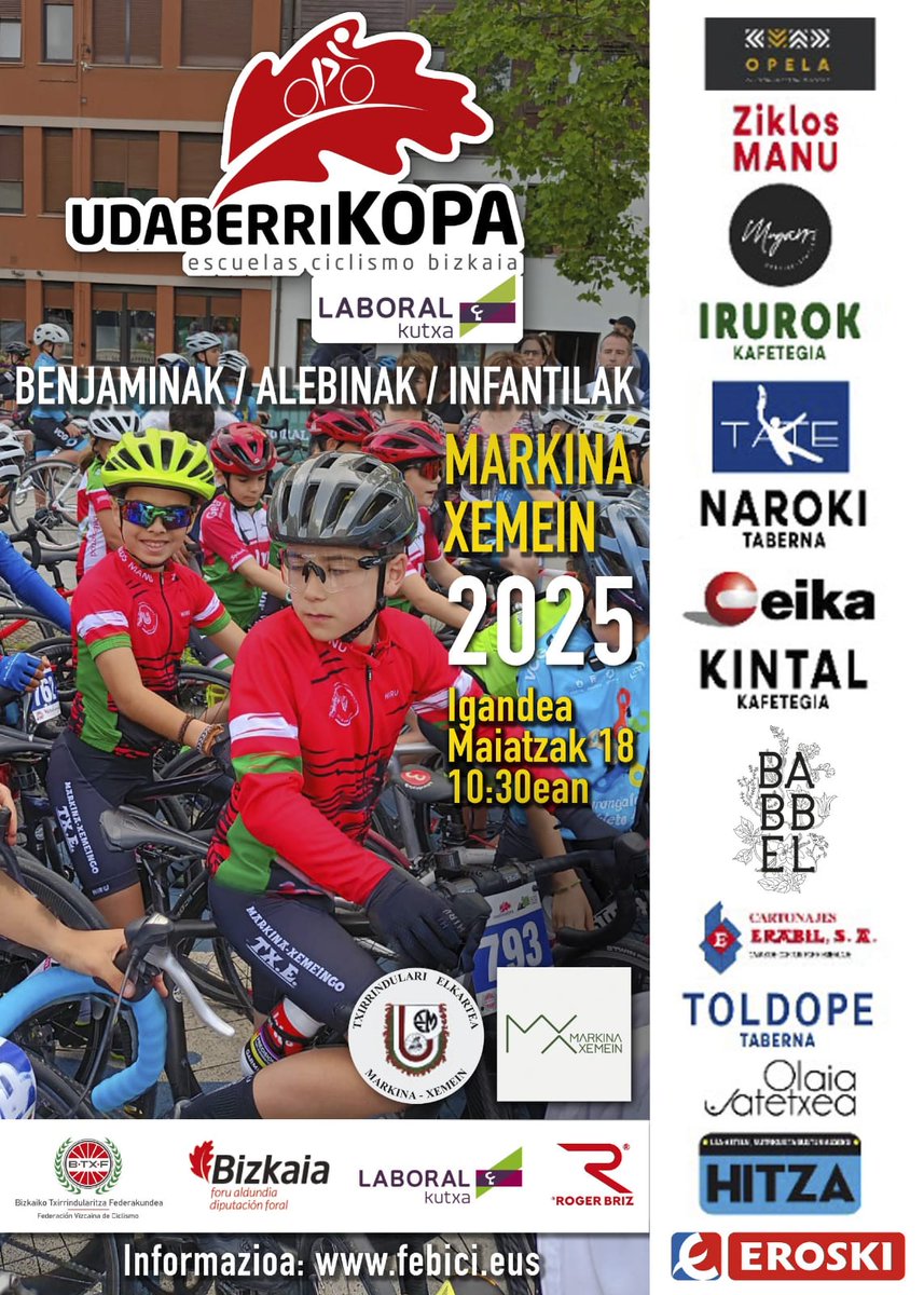 M.X.txirrindulari (@mtxirrindulari) on Twitter photo Domekan #UdaberriKopa <a href="/MarkinaXemein/">Markina-Xemeingo Udala</a> <a href="/HITZAleamutriku/">HITZA Lea-Artibai eta Mutriku</a>
Etokizuneko goi-mailako PERTSONAK prestatzen!!! Domekan #UdaberriKopa <a href="/MarkinaXemein/">Markina-Xemeingo Udala</a> <a href="/HITZAleamutriku/">HITZA Lea-Artibai eta Mutriku</a>
Etokizuneko goi-mailako PERTSONAK prestatzen!!!