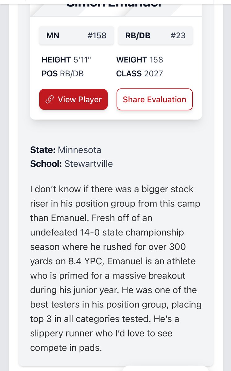 Thank you <a href="/MNFBSpotlight/">MNFootballSpotlight</a> for the write up.

<a href="/SHSCoachMueller/">Garrett Mueller</a> <a href="/StewieFootball/">Stewartville Football</a>