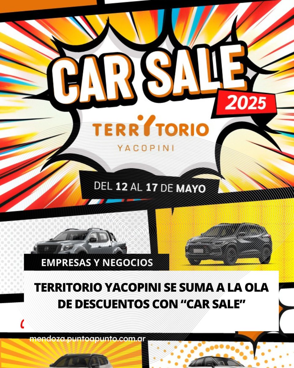 Desde hoy lunes 12, al sábado 17 de mayo el concesionario líder de Cuyo te acerca al auto que soñaste con una propuesta de seis días continuos de beneficios y descuentos.

mendoza.puntoapunto.com.ar/territorio-yac…