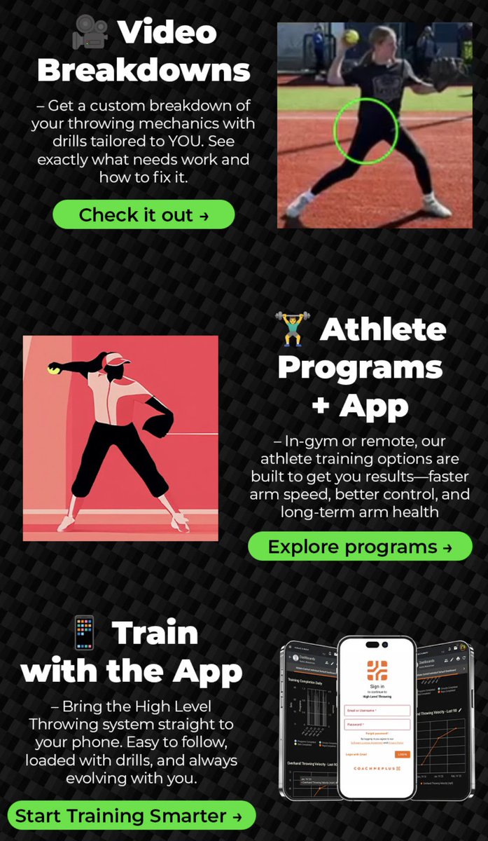 Austin Wasserman (@wass_strength) on Twitter photo Learn all the ways we can help your athletes, teams and organizations on arm care and overhand throwing development! 🥎⚾️⚡️
Bring in our Nationally and Internationally recognized High Level Throwing®️Program! 📱💻
highlevelthrowing.com/pages/training Learn all the ways we can help your athletes, teams and organizations on arm care and overhand throwing development! 🥎⚾️⚡️
Bring in our Nationally and Internationally recognized High Level Throwing®️Program! 📱💻
highlevelthrowing.com/pages/training