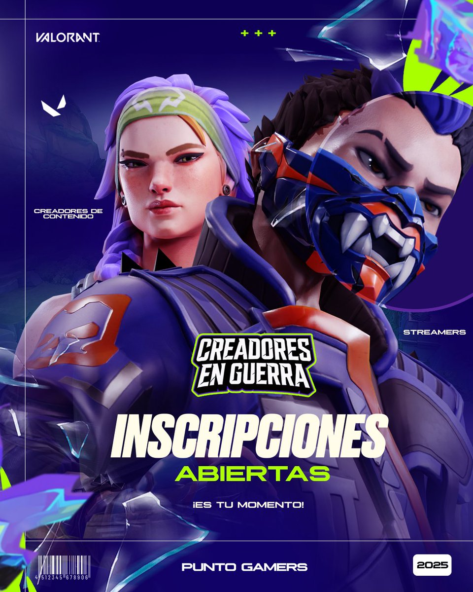 ¡INSCRIPCIONES ABIERTAS!

¿Sos creador de contenido o streamer?
Ya podés anotarte para participar en nuestro torneo de Valorant 🔥💕

Demostrá tu habilidad y viví la experiencia junto a otros creadores 🚀