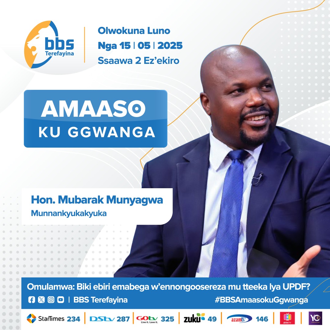 Steven Dunstan Busuulwa (@stevenbusuulwa) on Twitter photo This Thursday 15th May on <a href="/bbstvug/">BBS TEREFAYINA</a> at 8:00pm discussing the Controversial <a href="/MODVA_UPDF/">Uganda Peoples' Defence Forces</a> UPDF Amendment bill tabled in Parliament. Panelists : <a href="/MubarakMunyagwa/">Hon. Mubarak Munyagwa</a> <a href="/rwomchechen/">CHARLES RWOMUSHANA</a> <a href="/KiwanukaAbdall2/">Kiwanuka Abdallah</a> <a href="/HonAlexBrandon/">Kintu Alex Brandon</a>. See you. SDB This Thursday 15th May on <a href="/bbstvug/">BBS TEREFAYINA</a> at 8:00pm discussing the Controversial <a href="/MODVA_UPDF/">Uganda Peoples' Defence Forces</a> UPDF Amendment bill tabled in Parliament. Panelists : <a href="/MubarakMunyagwa/">Hon. Mubarak Munyagwa</a> <a href="/rwomchechen/">CHARLES RWOMUSHANA</a> <a href="/KiwanukaAbdall2/">Kiwanuka Abdallah</a> <a href="/HonAlexBrandon/">Kintu Alex Brandon</a>. See you. SDB