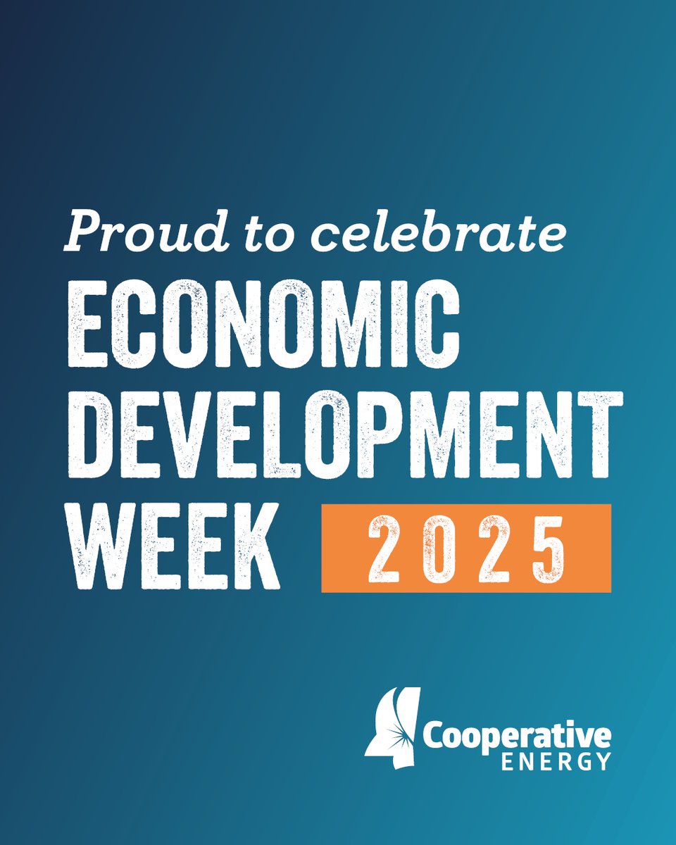We’re proud to celebrate Economic Development Week! At Cooperative Energy Economic Development, our goal is to assist our members in bringing business and industry to further develop their communities and create opportunities that help improve both quality of place and quality of
