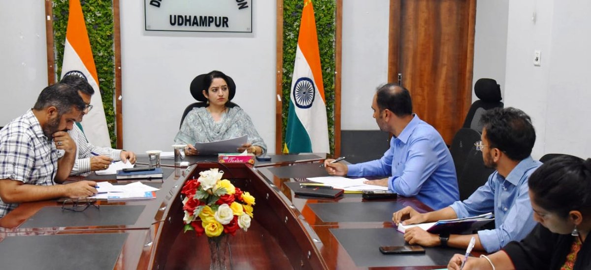 DC Udhampur (@udhadm) on Twitter photo DC Udhampur, Ms. Saloni Rai, chaired a meeting to review road projects in Panchari-Moungri and the status of vacant govt quarters. She directed officials to expedite work and meet deadlines. Show-cause notices to be issued to defaulting contractors.
<a href="/diprjk/">Information & PR, J&K</a> DC Udhampur, Ms. Saloni Rai, chaired a meeting to review road projects in Panchari-Moungri and the status of vacant govt quarters. She directed officials to expedite work and meet deadlines. Show-cause notices to be issued to defaulting contractors.
<a href="/diprjk/">Information & PR, J&K</a>