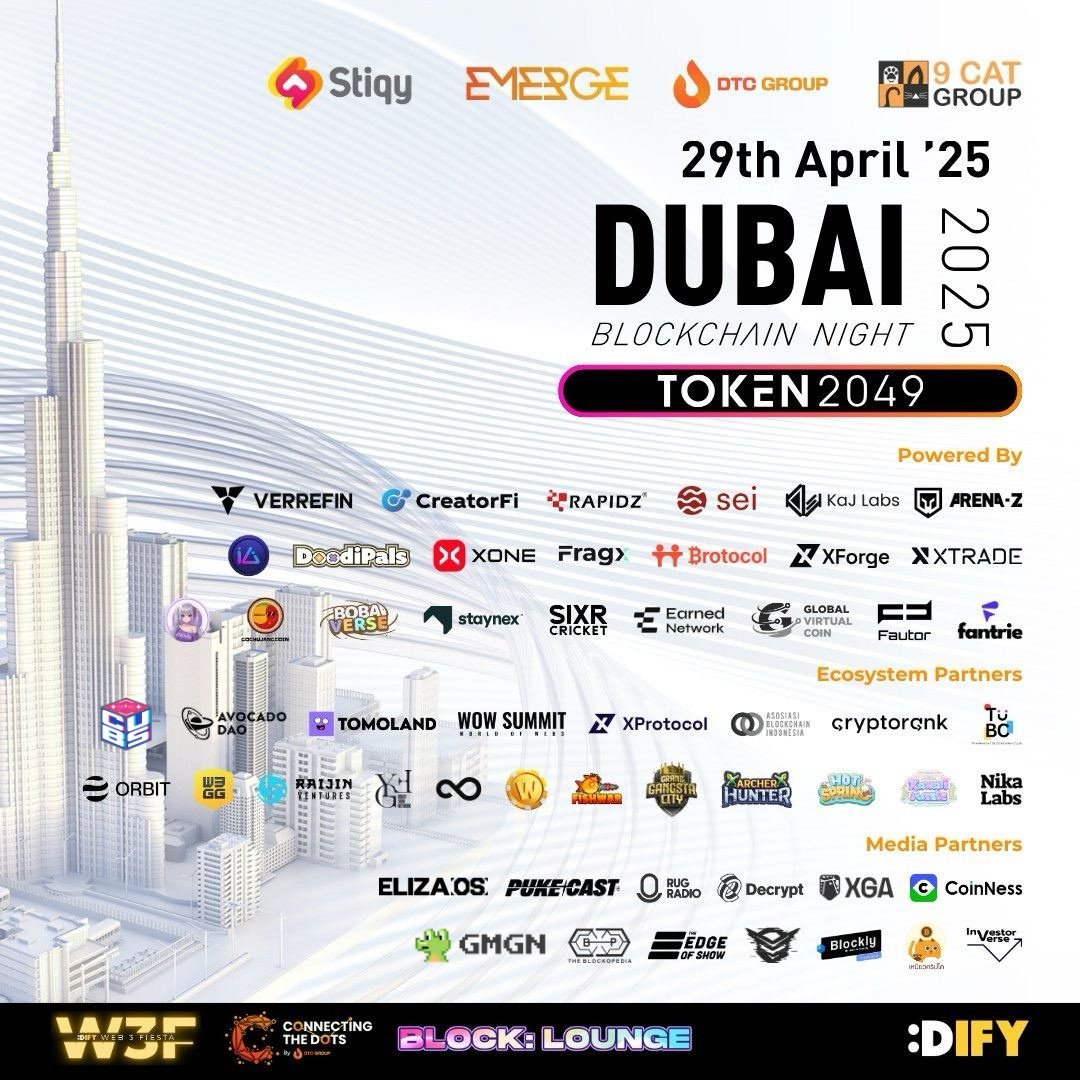 What a night to remember! 🎉

Blockly Thailand ภูมิใจที่ได้เป็น Media Partner ของงาน Connecting the Dots - Dubai Blockchain Night 2025

ซึ่งจัดขึ้นอย่างยิ่งใหญ่ที่ Palace Downtown ใจกลางดูไบ ภายใต้แสงไฟของ Burj Khalifa ✨

ในงานนี้ เราได้เห็นการรวมตัวของผู้สร้าง ผู้ลงทุน