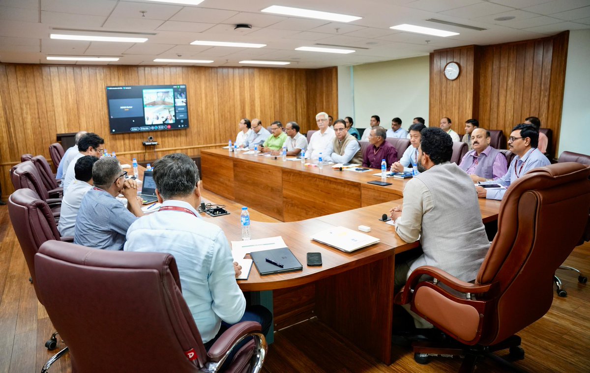 MoCA_GoI's tweet photo. Hon'ble Civil Aviation Minister Sh. Ram Mohan Naidu Ji today interacted with the Air Traffic Control teams of Mumbai, Ahmedabad and Nagpur to appreciate their exemplary work during the recent airspace tensions between India and Pakistan.

With traffic from the northern and north-western regions being diverted, these ATCs swiftly managed rerouting with precision and professionalism, ensuring safe and seamless skies for lakhs of passengers.

Joining virtually from Delhi HQ, Secretary MoCA Shri Samir Sinha, AAI Chairman Shri Vipin Kumar and DGCA DG Shri Faiz Ahmed Kidwai also applauded the teams for their tireless efforts in navigating this challenging phase with confidence and control.

@RamMNK