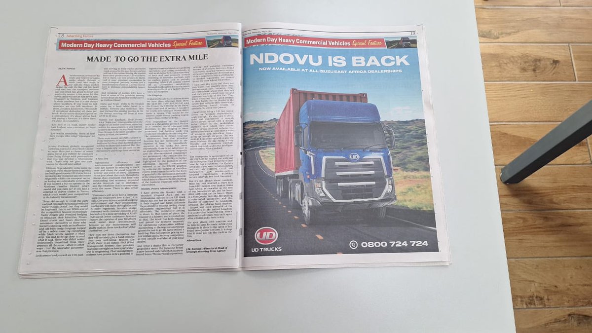 Meanwhile This Happened...
Who'd have thought I'd be writing in The Standard newspaper, ha!
Small treatise on trucking, an ode to the UD Quester prime mover