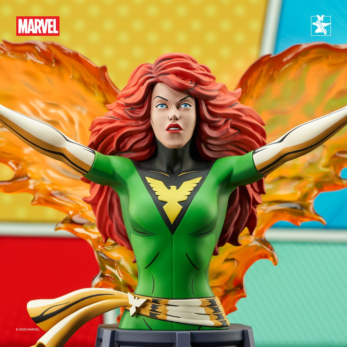Feel the burn of cosmic power! 🔥 The 1:7 scale Phoenix Animated Mini Bust captures Jean Grey’s transformation with fiery wings in full display—inspired by the classic X-Men: The Animated Series look. Bring this piece home at bit.ly/PHOENIX_ANMTD_…. 

#XMenTAS #Phoenix